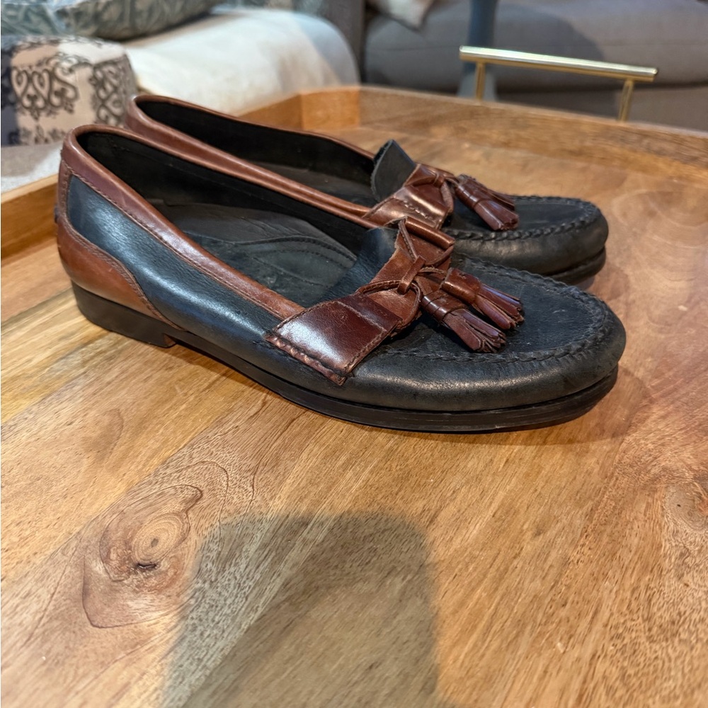 Ralph Lauren Polo Men's Green and Brown Loafers. Size: 9.5M